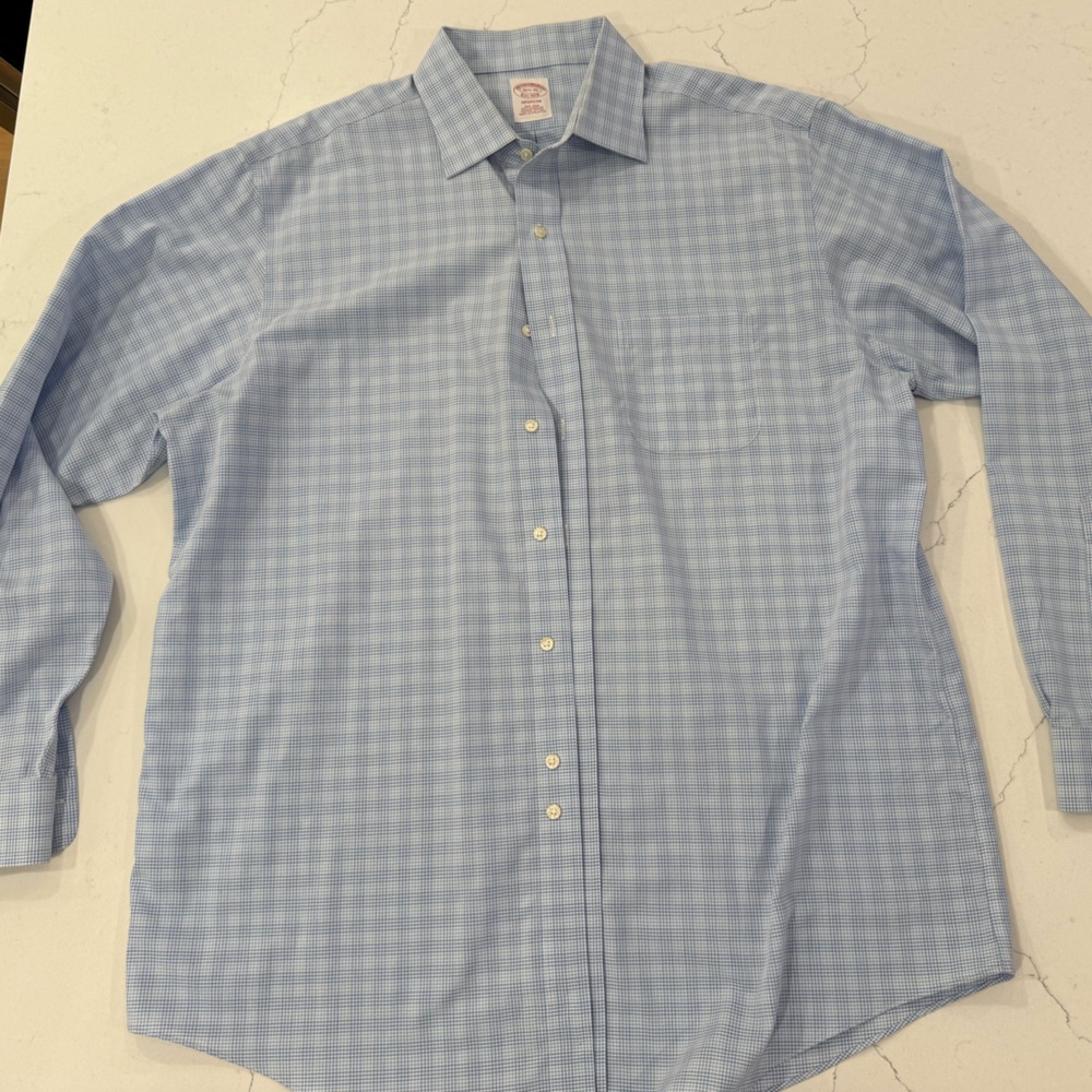 Men's Pre-owned BROOKS BROTHERS MADISON Longsleeve Noniron shirt - sz 16.5 - 35